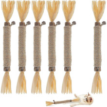 (S - 15cm, 6Pcs) Natural Silvervine Sticks Cat Toy, Catnip Dental Toy For Kitten Teeth Cleaning, Cat & Kitten Chew Toys For Aggressive Chewer