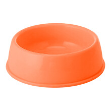 Pet Food Bowls 7.2x7.2 Inches - Non-Tip Plastic Cat & Dog Dish for Wet/Dry Food & Water - Easy Clean, Durable for Indoor/Outdoor Use(Orange)