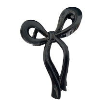 Xinwanna Bowknot Shape Hair Claw Candy Color Shark Hair Clip Anti-slip Back Head Hair Pin Plastic Women Hair Accessories (Black)