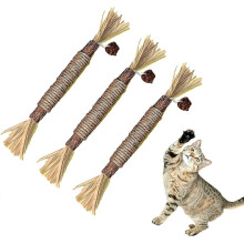(L - 23cm, 3Pcs) Natural Silvervine Sticks Cat Toy, Catnip Dental Toy For Kitten Teeth Cleaning, Cat & Kitten Chew Toys For Aggressive Chewer