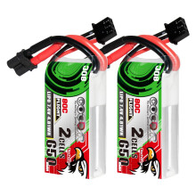 2 Packs 2S 650mAh 7.4V 80C LiPo Battery XT30 for FPV Racing Drone and Micro Quadcopters