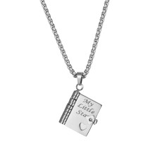 Collar con libro "Mi pequeña estrella" – Ajustable, se abre, 6 páginas, regalo para hija de mamá/papá, compatible con amor y familia.