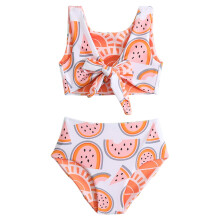 Kesäiset taapero-vauvojen tyttöjen uimapuvut, käännettävät, 2-osainen bikinisetti, 6M-4Y, sarjakuvakuvioinen, kierretty etuosa, söpö,
