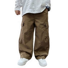 Børne Drengebukser Cargo Joggers Elastisk Talje med Lommer Klassisk Pasform Joggingbukser til Drenge Casual Størrelse 8-9 År Drengebukser