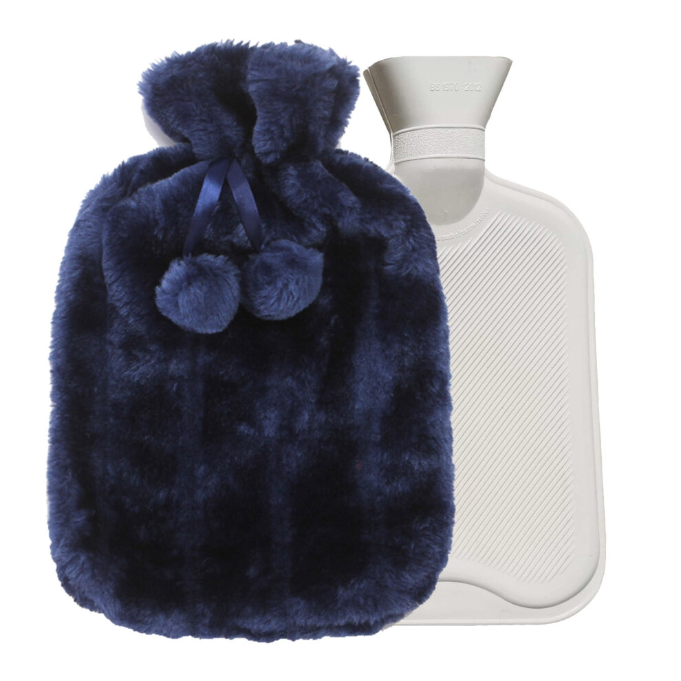 Hot Water Bottle Soft Cover Hot Water Bag Hot Water Bottles for Pain Relief, Feet, Neck and Shoulders Soft Flannelette Covers for Hot and Cold Water