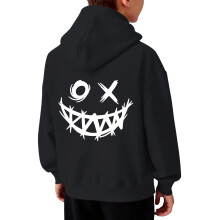 Moletom com capuz infantil para meninos, estampa gráfica, modelo casual, manga longa, roupa da moda para crianças de 1 a 14 anos. Blusas modernas.