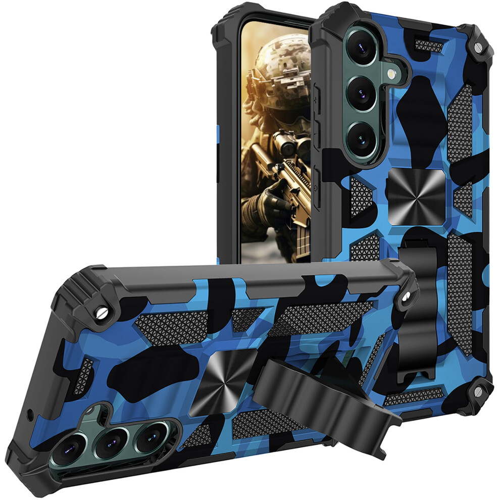 Ccsmall Camo Case For Samsung Galaxy A35 5G Â Heavy Duty, Slim, Shockproof, With Kickstand, Dark Blue 9479868029385