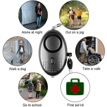Sleutelhanger voor zelfverdediging, multifunctioneel alarm met ingebouwd ledlampje, draagbaar veiligheidsalarm voor persoonlijke veiligheid, ideaal