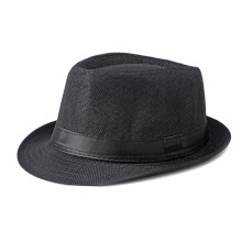 Classic Fedoras Hats Short Brim Panama Jazz Hat Straw Hat Cap for Men Women Costume Accessories,Black