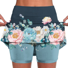 Summer Shorts Skirts for Women Floral Print Mid-waist Sports Skirts Swimsuit Bottom, Size S-5XL