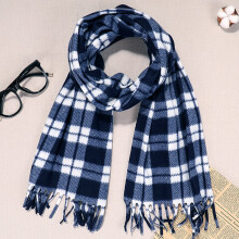Soumake Unisex Winter Scarf, Plaid Print, Tassel, Double-Sided Plush, Warm & Soft, Compatible with All Seasons