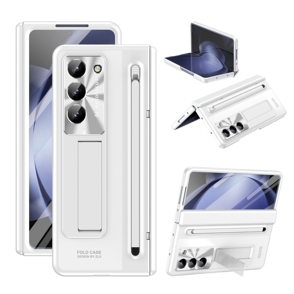 Samsung Galaxy Z Fold 6 Case With S Pen Holder, Magnetic Hinge Protection, Built-In Stand & Screen Protector Â White 9028731584386