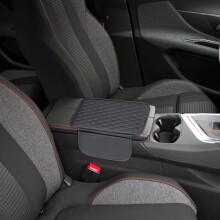Leather Car Armrest Cushion Pad | Universal Fit for SUV/Sedan/Truck | Memory Foam, 45.5x31cm Black | Compatible with Most Vehicles