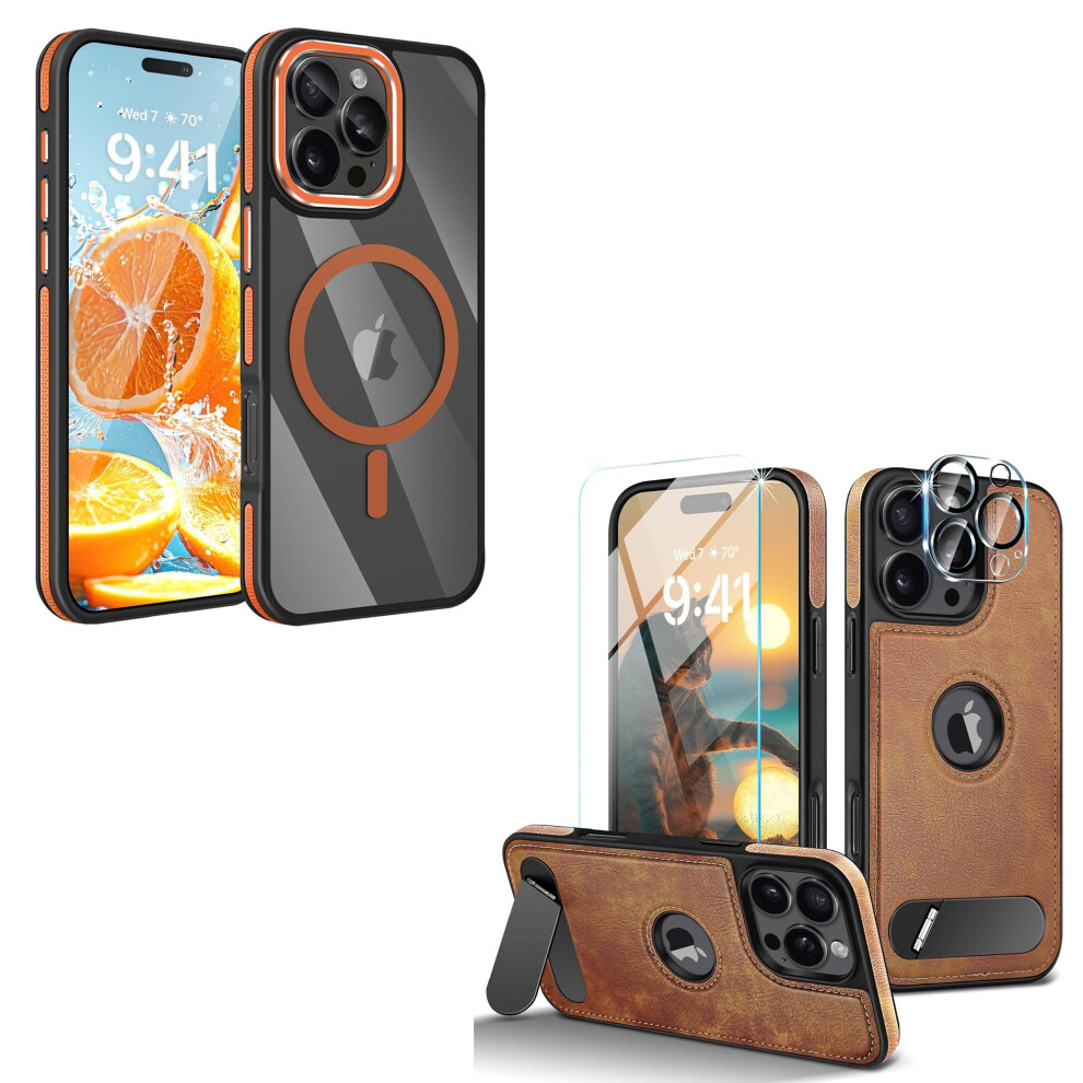 Case Compatible With Iphone 16 Pro Max Magsafe 360 Rotatable Kickstand Ring Stand And Screen Protector 9771547566748