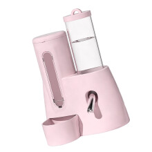 Practical Small Pet Food Feeder Water Dispenser 2in1-Pink