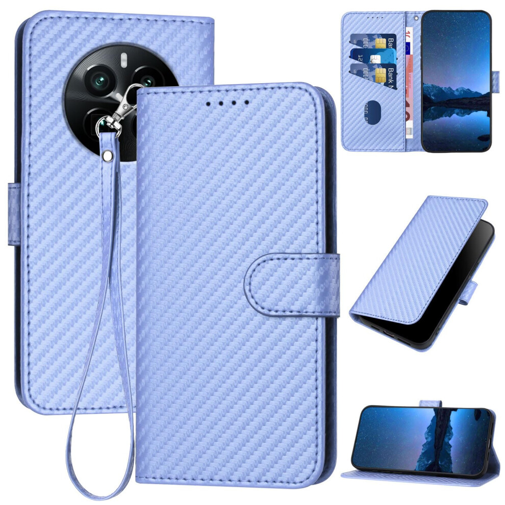 Wallet Case Magnetic Lock Leather Flip Cover With Card Holder And Kickstand For Huawei Mate 70 Pro Purple 9092120191066