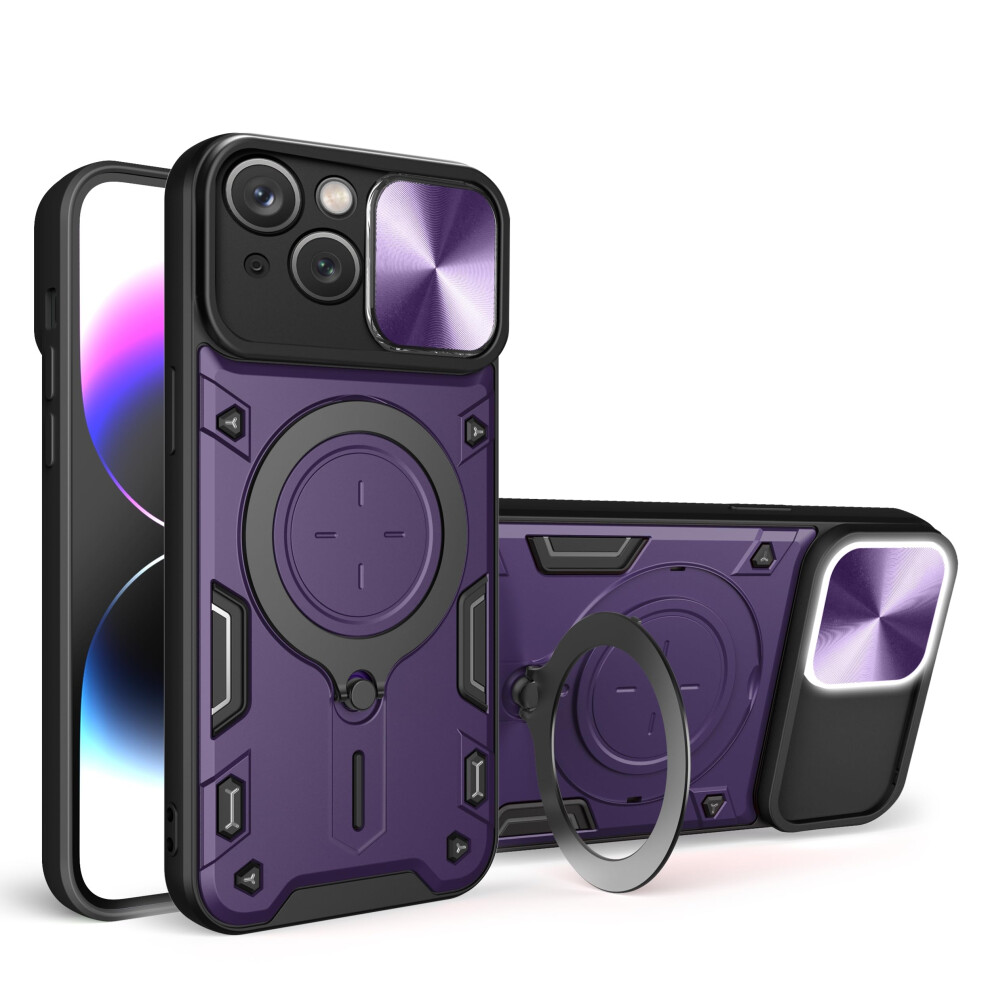 Case For Iphone 15 Plus With Magnetic Ring Holder And Slide Camera Cover, MilitaryâGrade Drop Protection, Violet 9092120191134