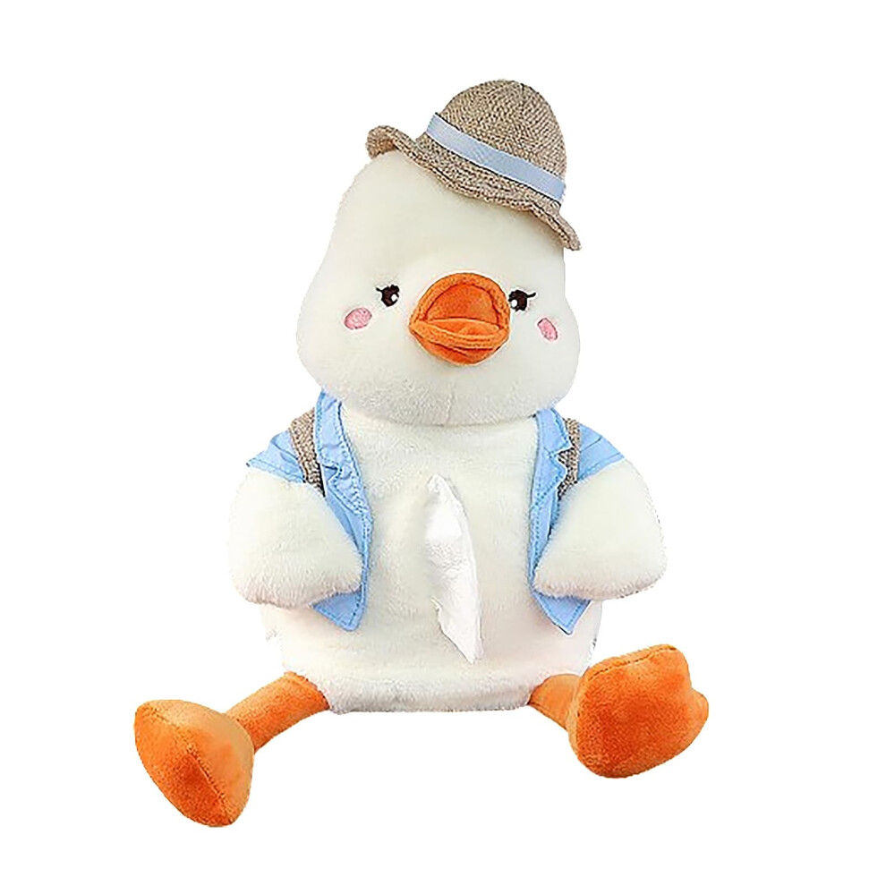 Cute Duck Car Tissue Box With Trash Can, 2 In 1 Armrest Tissue Holder For Car Storage 9771547567349