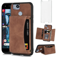 Google Pixel 2 Wallet Case with HD Screen Protector, PU Leather Stand & Card Holder – Compatible with Pixel 2 (G011A)