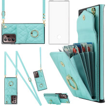Galaxy Note 20 Ultra 5G Phone Case with Wallet, Screen Protector, Ring, RFID-Blocking Card Holder – Compatible with Note20+, Note20 Ultra
