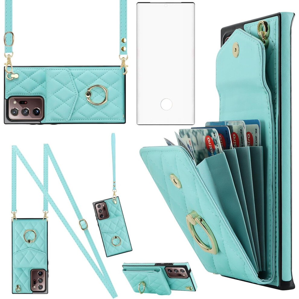 Galaxy Note 20 Ultra 5G Phone Case With Wallet, Screen Protector, Ring, Rfid-Blocking Card Holder Â Compatible With Note20+, Note20 Ultra 9365509202357