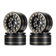 Brass Beadlock Wheels 1.0 Inch for SCX24 TRX4M 1/24 RC Crawler, Durable Metal Rims, Enhanced Stability