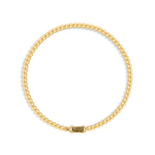 Gold Birthstone Bracelet for Women – 18K Gold Plated Stretch Beaded CZ Bracelet, Birthday/Christmas/Valentine’s Gift – Compatible with August