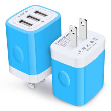 USB Wall Charger Block, 3.1A 2-Pack Fast Charging Station for compatible with iPhone, Blue