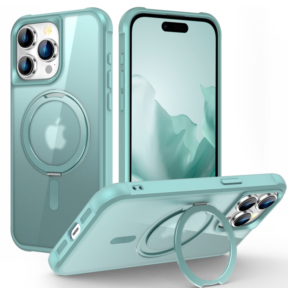 Tech Circle Case For Iphone 14 Pro 6.1" (2022) Â Translucent Rotating Kickstand, Magsafe-Compatible, Phone Ring Holder, Green 9479868132825