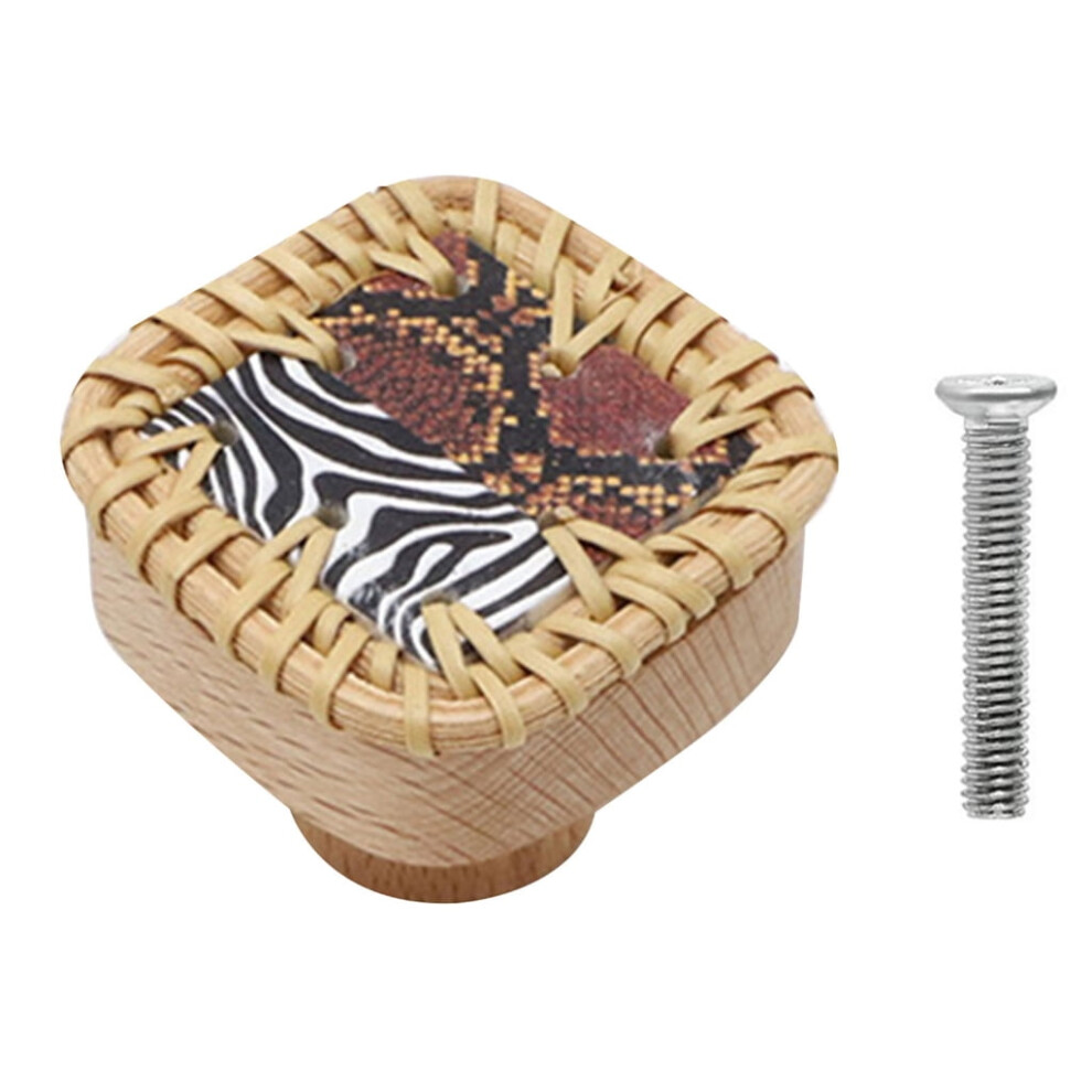 Wardrobe Knob Rattan Wooden Cabinet Drawer Handle Cupboard Pulls Simple Furniture Decor 9028731029863