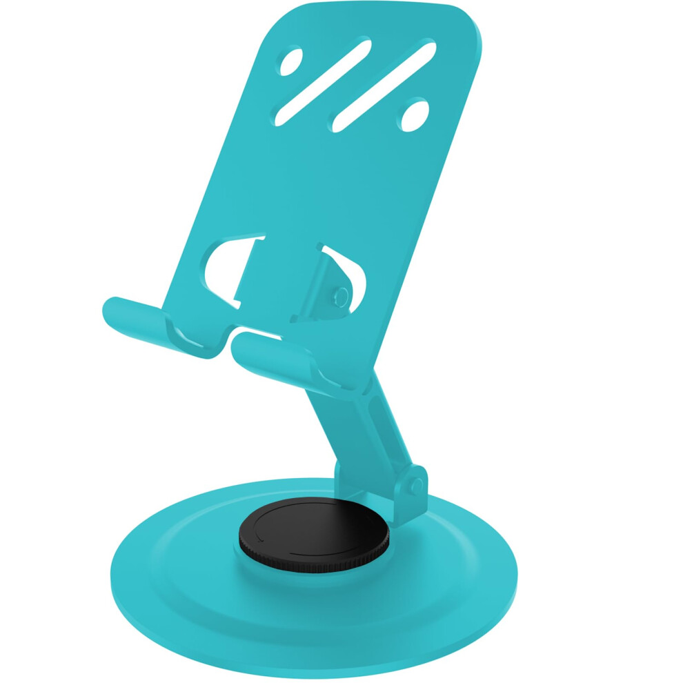 Adjustable Phone Stand With 360 Rotation, Foldable Metal Cell Phone Holder For Desk, Baby Blue 9092120189452