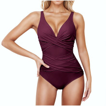 Simua Maiô Modelador de Abdômen Feminino, Modelo Retrô com Detalhe Franzido, Efeito Push-up e Bojo, Ideal para Praia e Piscina.