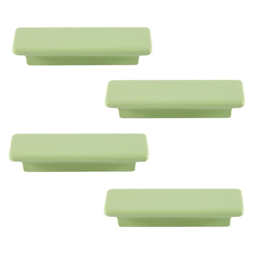 Drawer Knobs 4Pcs Long Trapezoid Color Handles Wooden Color Children's Wardrobe Door Drawer Handles Yellow 64Mm 9028731747590