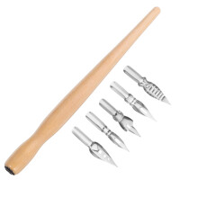 Bokstaver Dip Pen Naturtre 1 sett