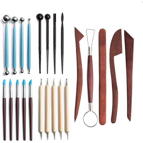 (23PCS) 11/12/23Pcs Polymer Clay Tools Modeling Clay Sculpting Tools Kits for Pottery Sculpture Wooden Dotting Tools