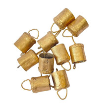 12 Campanelli Pendenti Vintage, Decorazioni Nel Metallo Fatte Un Mano con Campanelli per Mucche con Corda per Natale O Qualsiasi Celebrazione