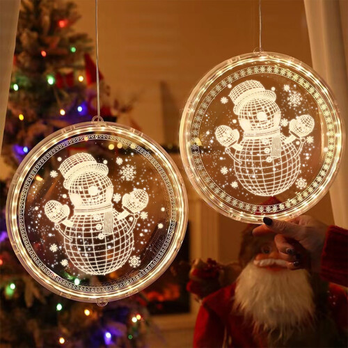 LED Christmas String Lights with Suction Cups and Acrylic