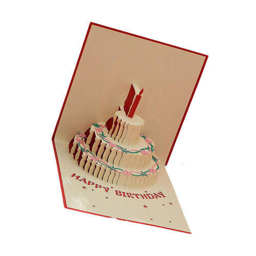 Creative Standing Cake Greeting Card With Eye Catching 3D-3