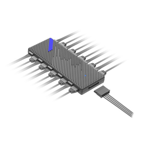 ARGB PWM Fan Hub RGB 5V 3-Pin Sync Controller per Ventole per Case PC con Controllo Della Temperatura per Ventole per Computer Desktop A
