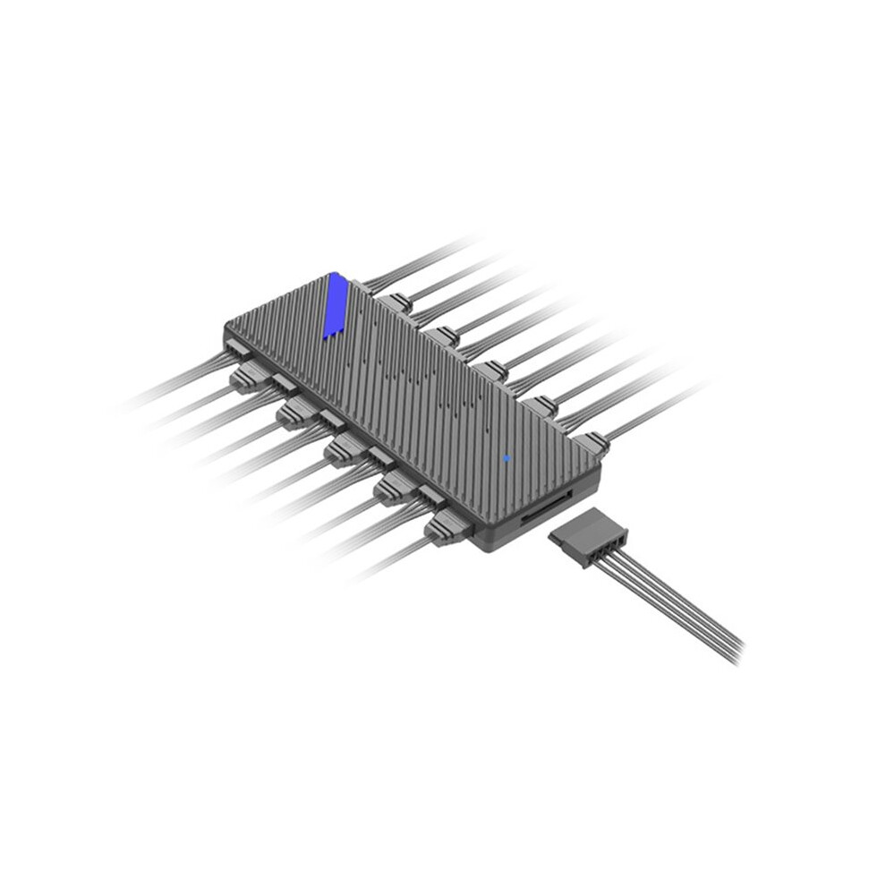 Argb Pwm Fan Hub Rgb 5V 3-Pin Sync Pc Case Fan Controller With Temperature Control For Desktop Computer Fans A 4711783471821