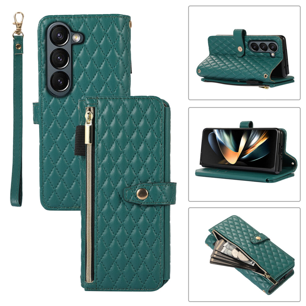 Allytech Galaxy Z Fold6 5G Wallet Case Â Pu Leather, Zipper Cash Pocket, Card Slots, Kickstand, Shockproof, Compatible With Samsung Galaxy Z Fold6 9479868136717