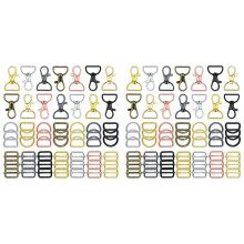 112 Pcs Purse Hardware Keychain Hooks for Bag Making Lanyard Snap Hooks Metal Swivel Clasps with D Rings Slide Buckle