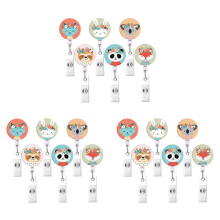 18 Pcs Animal Badge Reels Retractable Badge Holder with Alligator Clip Nurse Cute Badge Clip for ID Card Holders