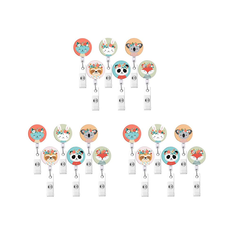 18 Pcs Animal Badge Reels Retractable Badge Holder With Alligator Clip Nurse Cute Badge Clip For Id Card Holders 6032530954489