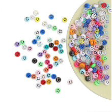 100pcs Colorful Smiley Face Beads - 10mm Acrylic Round Happy Face Loose Spacer Beads Spacer Beads for DIY Jewelry