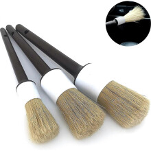 Detail Boars Hair Ultra Soft Car Detail Brushes Car Detailing Brush - Different Sizes NO Metal Brush Parts for Cleaning Interior Upholstery, Air Vents