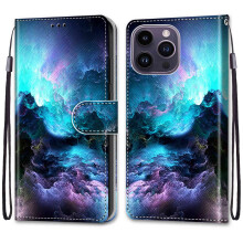Wallet Case for iPhone 14 Pro Max: RFID Blocking, Shockproof TPU + PU Leather Magnetic Flip Cover with Stand