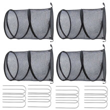 4Pcs Light weight Meshes Plant Guards Portable-Black