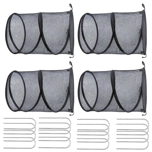 4Pcs Light weight Meshes Plant Guards Portable-Black