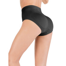 FANNYC Dames Boyshorts met vulling en billenlift-effect, corrigerende shapewear slipjes voor de buik – Zwart/Beige